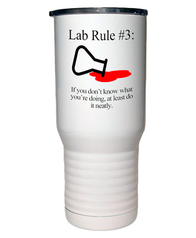 Lab Rule #3  Polar Camel White Travel Mug- 20 ounce