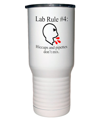 Lab Rule #4  Polar Camel White Travel Mug- 20 ounce