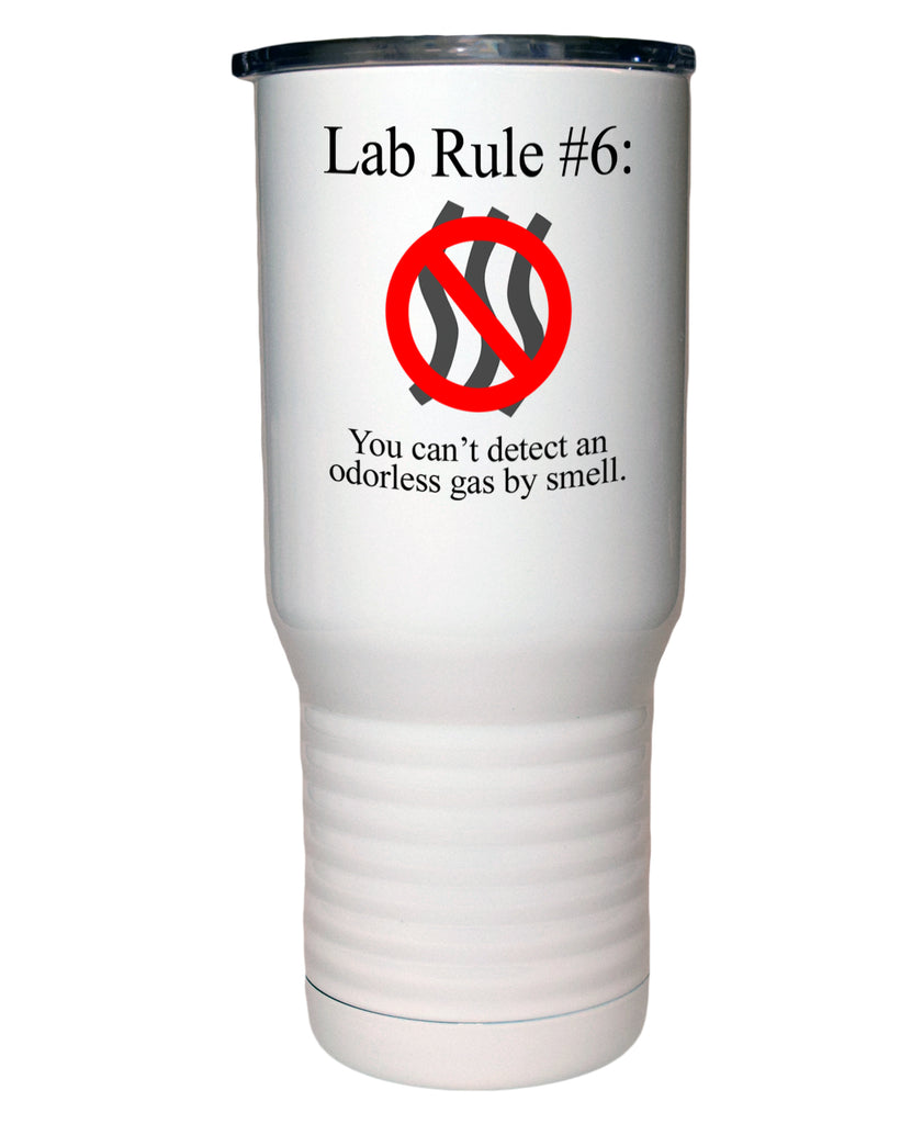 Lab Rule #6  Polar Camel White Travel Mug- 20 ounce