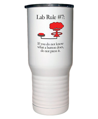 Lab Rule #7  Polar Camel White Travel Mug- 20 ounce
