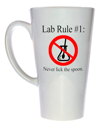 Lab Rule # 1: Never Lick the Spoon Coffee or Tea Mug, Latte Size