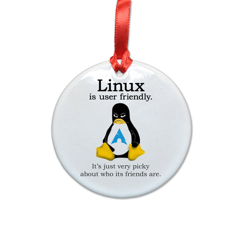 Linux is User Friendly Christmas Ornament