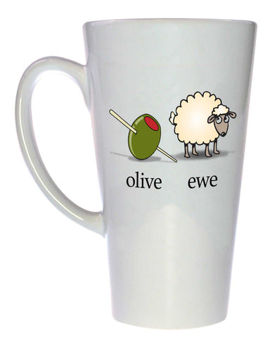 Olive Ewe (I Love You) Coffee or Tea Mug, Latte Size