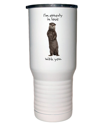 I"m Otterly ( Utterly) in Love With You Camel White Travel Mug- 20 ounce