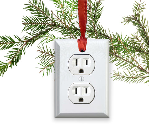 Glass Electrical Outlet Printed Image Christmas Ornament