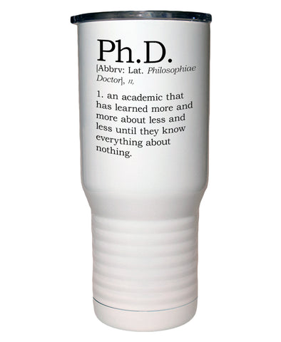 Ph.D. Degree Definition  Polar Camel White Travel Mug- 20 ounce
