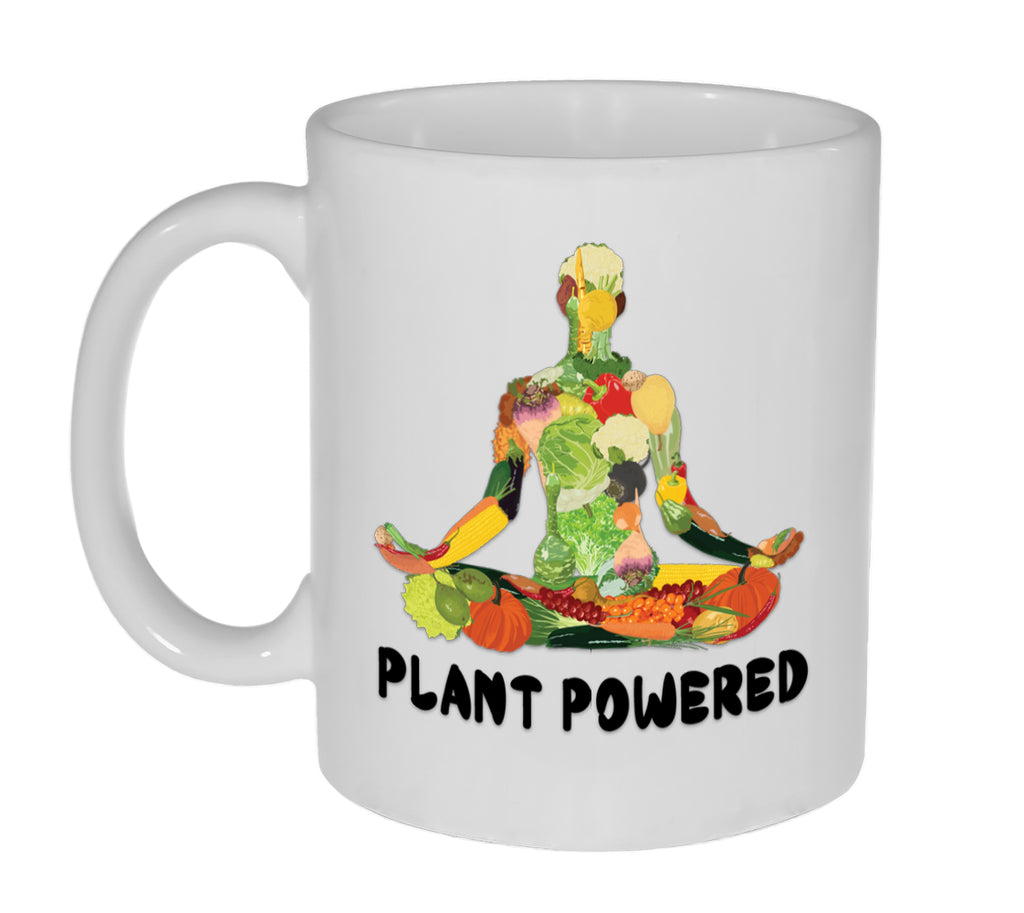 Plant Powered Vegan 11 ounce Funny Coffee or Tea Mug