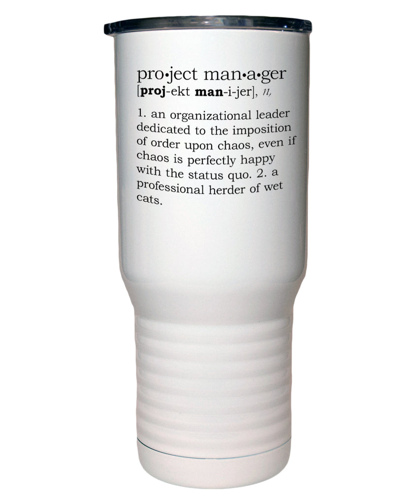 Project Manager Definition Polar Camel White Travel Mug- 20 ounce