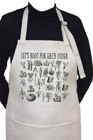 Let's Root for Each Other Adjustable Neck Apron With Large Front Pocket