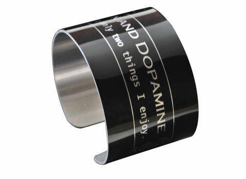 Serotonin and Dopamine Aluminum Geek Bracelet Wide Cuff