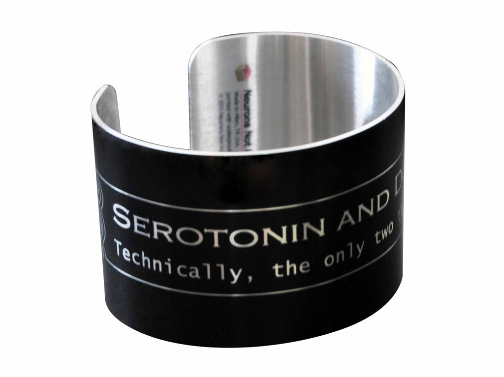 Serotonin and Dopamine Aluminum Geek Bracelet Wide Cuff