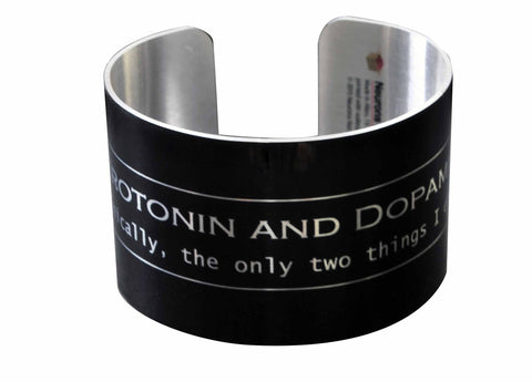 Serotonin and Dopamine Aluminum Geek Bracelet Wide Cuff