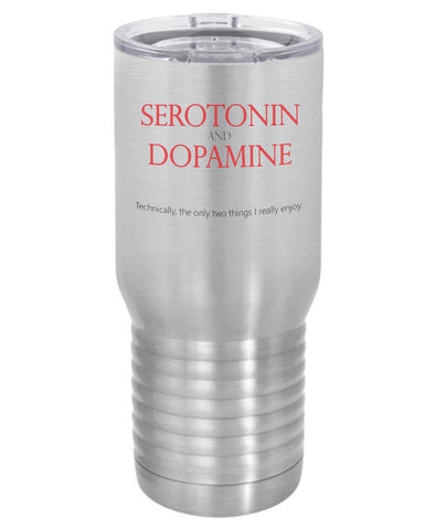 Silver Serotonin and Dopamine  Polar Camel Travel Mug- 20 ounce