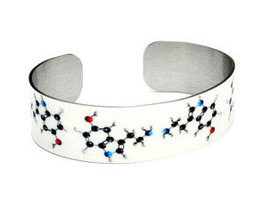 Serotonin Molecular Structure  Aluminum Geek Bracelet