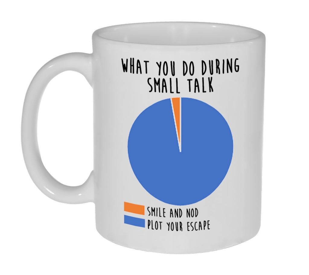What You Do During Small Talk Pie Chart Coffee or Tea Mug- 11 Ounce