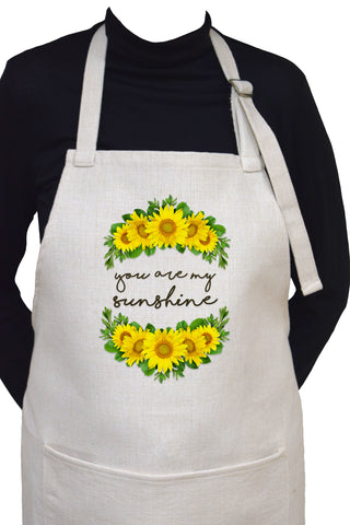 You Are My Sunshine Adjustable Neck Cooking or Gardening Apron With Large Front Pocket