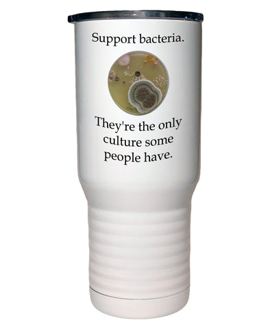 Support Bacteria 20 Oz Polar Camel White Travel Mug