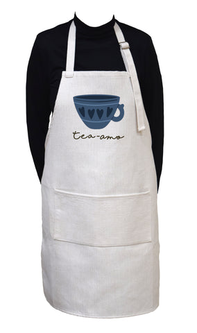 Tea-amo ( Te Amo) Adjustable Neck Apron With Large Front Pocket
