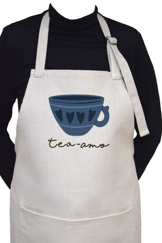 Tea-amo ( Te Amo) Adjustable Neck Apron With Large Front Pocket