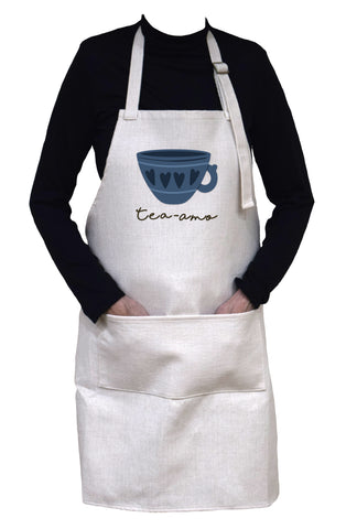 Tea-amo ( Te Amo) Adjustable Neck Apron With Large Front Pocket