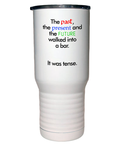 It Was Tense Grammar Polar Camel White Travel Mug- 20 ounce