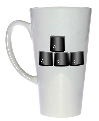 WASD Computer Gaming Keys Coffee or Tea mug, Latte Size