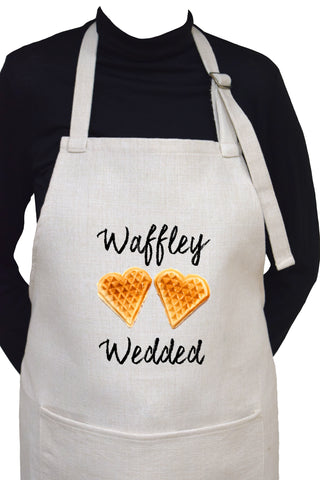 Waffley ( Lawfully) Wedded Adjustable Neck Apron With Large Front Pocket