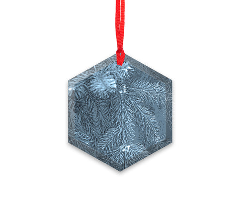 X-Ray Of Christmas Tree Branch Glass Christmas Ornament