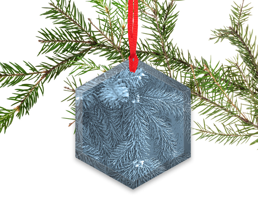 X-Ray Of Christmas Tree Branch Glass Christmas Ornament