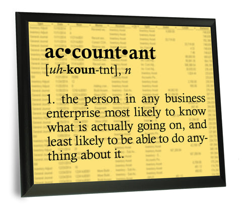 Accountant Definition Typography  Wood Wall Plaque