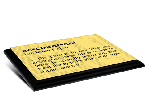 Accountant Definition Typography  Wood Wall Plaque