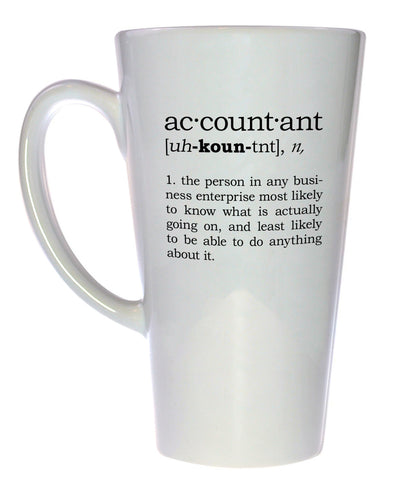 Accountant Definition Tall Coffee or Tea Mug, Latte Size
