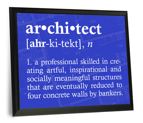 Architect Definition Typography  Wood Wall Plaque