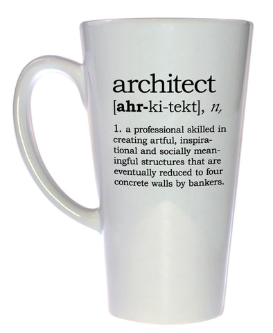 Architect Definition Tall Coffee or Tea Mug, Latte Size