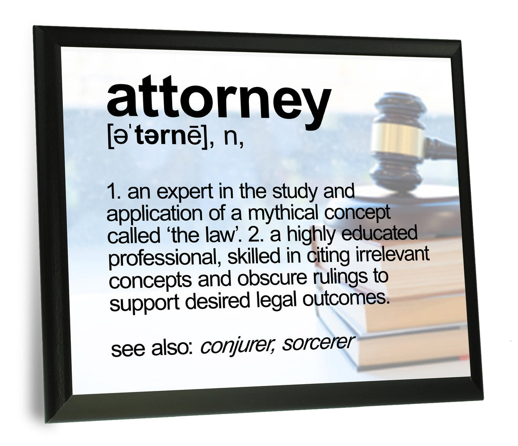 Attorney Definition Typography  Wood Wall Plaque