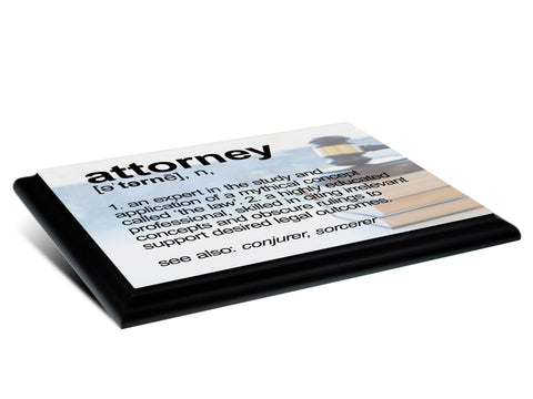 Attorney Definition Typography  Wood Wall Plaque