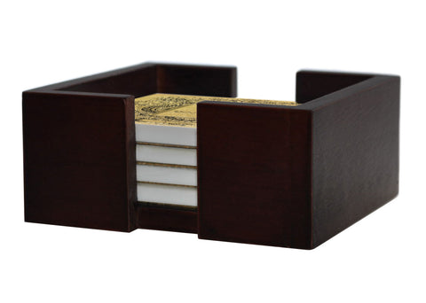 Jane Austen Novels Coaster Set - Ceramic Tile 4 Piece Set - Holder Included
