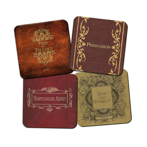 Jane Austen Waterproof Coasters with Display Holder