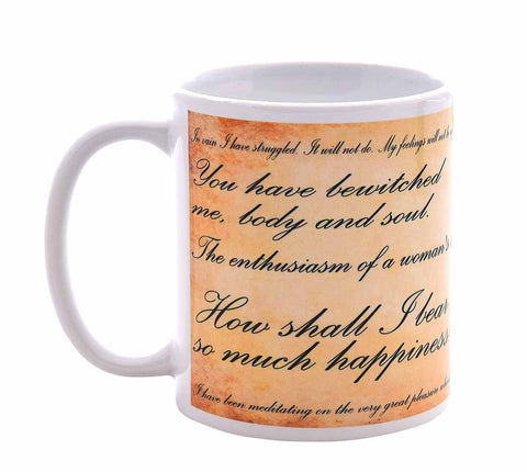 Jane Austen Book Quotes- Wrap Around Coffee or Tea Mug