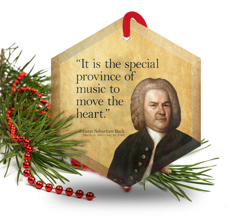 Johann Sebastian Bach  Glass Christmas Ornament