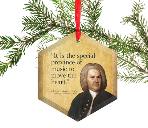 Johann Sebastian Bach  Glass Christmas Ornament