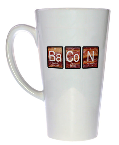 Bacon on Bacon Mug - Periodic Table Chemistry Elements, Latte Size