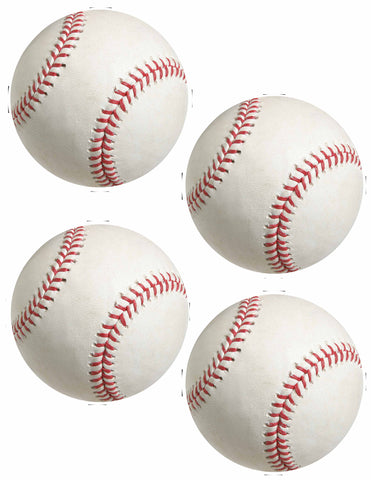 Baseball Images - 4-Piece Round Matte Finish Ceramic Coaster Set - Caddy Included