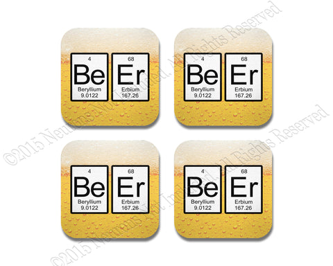 Periodic Table Beer Coaster Neoprene 4 Piece Set