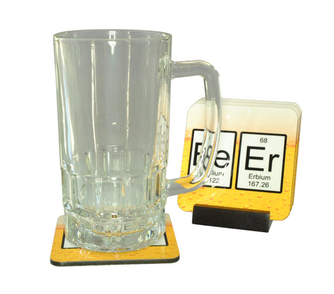 Beer Periodic Table Coasters with Display Holder