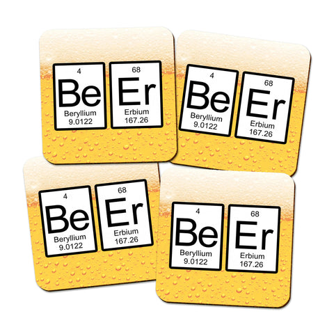 Beer Periodic Table Coasters with Display Holder