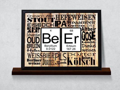 Beer Chemistry and Varieties Typography Wall Plaque