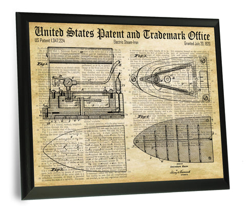 Steam Iron Patent- Historic Laundry Room Patents Series