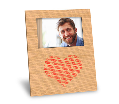 Binary Heart Picture Frame