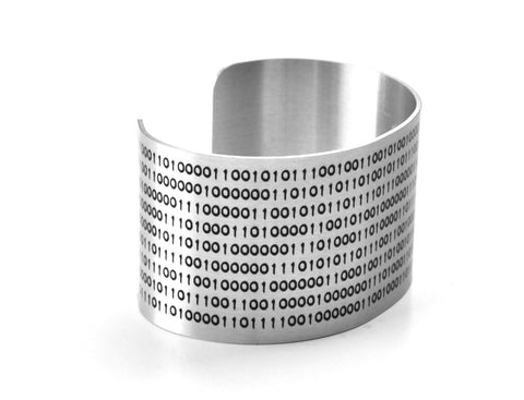 Aluminum Binary Computer Coding Cuff